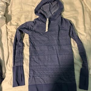Lululemon Athletica Blue Textured Hooded Top